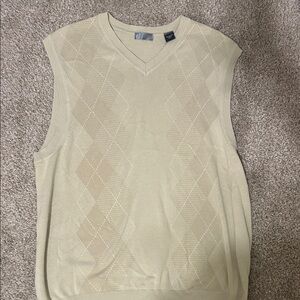 Men's Classic V-Neck Sweater Vest in Cream